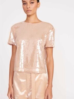 STAUD Quincy Sequin Top